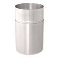 Indoor Waste Receptacles | Rubbermaid Commercial FGAOT35SAPL 35-Gallon Open Top Round Indoor Receptacle with Liner - Satin Aluminum image number 2