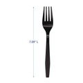 Disposable Forks | Boardwalk BWKFORKHWPPBLA Heavyweight Polypropylene Forks - Black (1000/Carton) image number 2