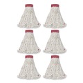 Mop Heads | Rubbermaid Commercial FGA25306WH00 Web Foot Shrinkless Large Cotton/Synthetic Wet Mop Head with 5 in. Headband - White (6/Carton) image number 0