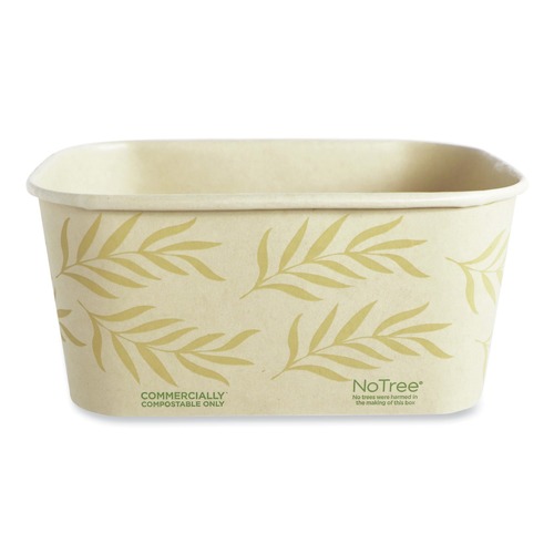 Food Containers & Lids | World Centric CT-NT-32 4.7 in. x 6.8 in. x 3 in. 32 oz. No Tree Rectangular Sugarcane Containers - Natural (300/Carton) image number 0