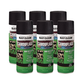 PAINT AND PAINT SUPPLIES | Rust-Oleum 279179 12 oz. Aerosol Can Camouflage Spray Paint - Flat Black (6/Carton)