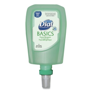 Dial Professional 16722EA Basics 1 Liter Hypoallergenic Foaming Hand Wash Refill for FIT Touch Free Dispenser - Honeysuckle
