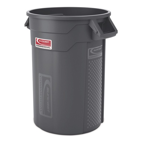 Indoor Waste Receptacles | Suncast Commercial TCU32 Injection Molded Utility Trash Can, 32 gal, Plastic/Resin, Gray image number 0