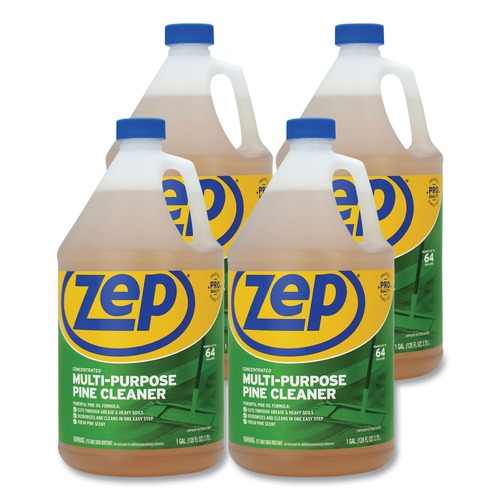 All Purpose Cleaners & Degreasers | Zep Commercial ZUMPP128 1 gal. Pine Multi-Purpose Cleaner - Pine Scent (4/Carton) image number 0