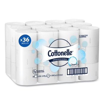 TOWELS AND WIPES | Cottonelle 53862 CleanCare 2-Ply Septic Safe Bathroom Tissue - White (36/Carton)