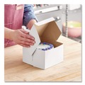 Bakery Boxes & Containers | SCT SCH 0909 6 in. x 6 in. x 4 in. Non-Window Paper Bakery Boxes - White (250/Bundle) image number 3