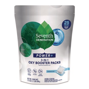 Seventh Generation 68927608 17.6 oz PowerPlus 3-in-1 Oxy Booster Packs - Fragrance-Free (6/Carton)