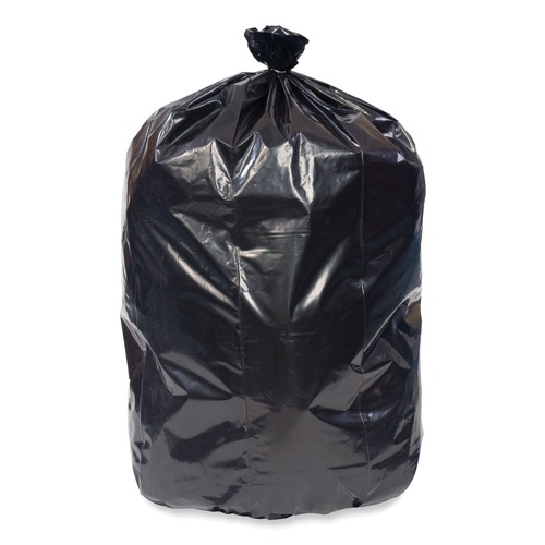 Low-Density Trash Bags | Pitt Plastics PCRL3339XHK Eco Strong Plus 33 in. x 39 in. 1 mil 33 Gallon Can Liners - Black (150/Carton) image number 0