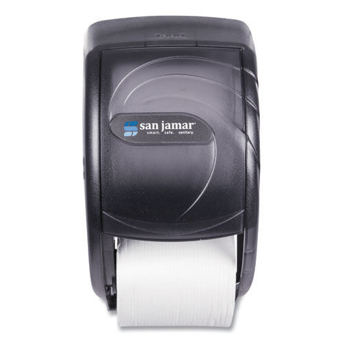 Toilet Tissue Dispensers | San Jamar R3590TBK 7.5 x 7 x 12.75 Duett Standard Oceans Bath Tissue Dispenser - Transparent Black Pearl image number 0