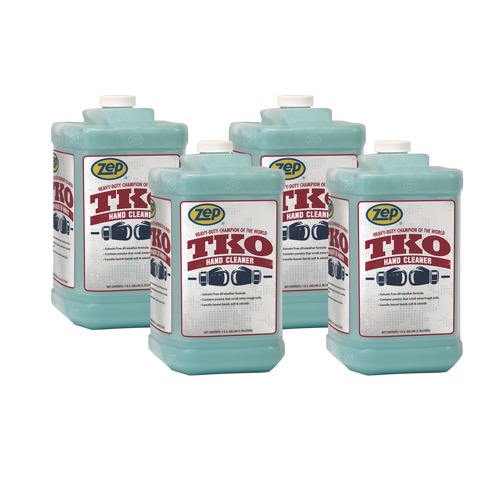Soap Refills | Zep Commercial R54824 1 gal. Bottle TKO Hand Cleaner - Lemon Lime Scent (4/Carton) image number 0