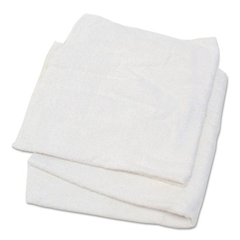  | HOSPECO 537-25 15 in. x 17 in. Woven Terry Rags - White (25/Carton)