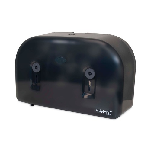Toilet Tissue Dispensers | Morcon Paper VT1003 Valay 9.75 in. x 15.87 in. x 5.25 in. Two Rolls Mini Jumbo Bath Tissue Dispenser - Black image number 0