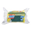 Scouring Pads & Sticks | S.O.S. 91029 0.9 in. Thick 2.5 in. x 4.5 in. Heavy Duty Scrubber Sponge - Yellow/Green (3/Pack, 8 Packs/Carton) image number 2