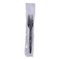 Disposable Forks | Boardwalk BWKFORKHWPSBIW Heavyweight Wrapped Polystyrene Fork Cutlery - Black (1000/Carton) image number 2