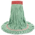 Mop Heads | Boardwalk BWK503GNEA 5 in. Super Loop Cotton/Synthetic Fiber Wet Mop Head - Large, Green image number 1