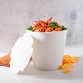 Food Containers & Lids | Karat C-FB170W_BUNDLE 8.9 in. x 8.36 in. 170 oz. Paper Food Bucket with Lid - White (150/Carton) image number 2