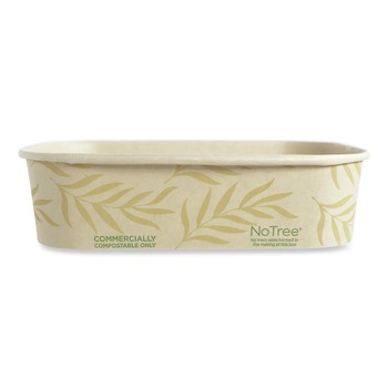 World Centric CT-NT-16 16 oz 4.7 in. x 6.8 in. x 1.6 in. Sugarcane No Tree Rectangular Containers - Natural (300/Carton)