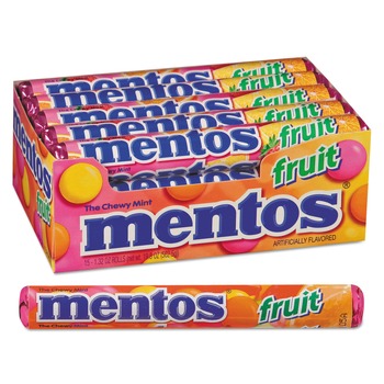 Mentos VAM4181 1.32 oz. Chewy Mints - Mixed Fruit (15/Box)