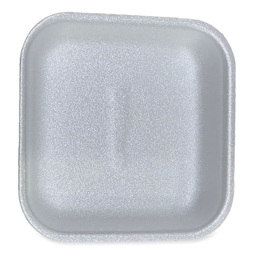 Food Containers & Lids | GEN 1WH 5.38 in. x 5.38 in. x 1.07 in. #1 Meat Trays - White (500/Carton) image number 0