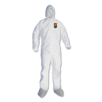 Ansell 48973 A45 Liquid and Particle Protection Surface Prep/Paint Coveralls - Large, White (25/Carton)