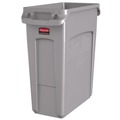 Indoor Waste Receptacles | Rubbermaid Commercial 1971258 15.875 Gallon Rectangular Plastic Slim Jim Waste Container with handles - Light Gray image number 1