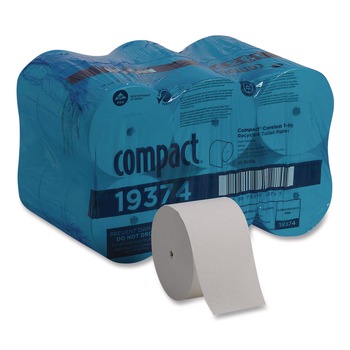 FLOOR DUSTERS AND ACCESSORIES | Georgia Pacific Professional 19374 Septic Safe Compact Coreless 1 Ply Bath Tissue - White (18/Carton)