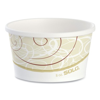SOLO HS4085-J8000 8 oz. Symphony Design Flexstyle Double Poly Paper Containers (500/Carton)
