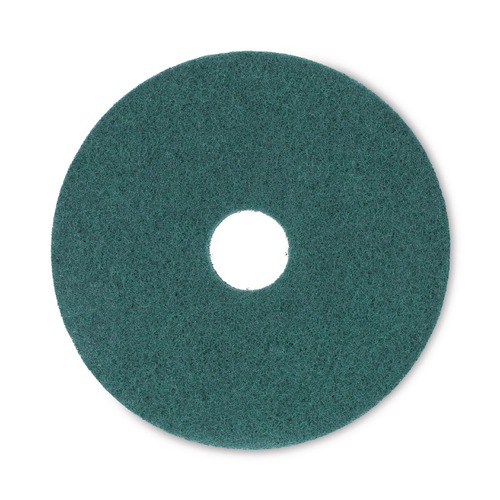 Floor Pads-Stripping | Boardwalk BWK4016GRE 16 in. Diameter Heavy-Duty Scrubbing Floor Pads - Green (5/Carton) image number 0