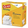 Drawstring & Kitchen Bags | Glad 78526 Tall 13 gal. 24 in. x 27.38 in. Kitchen Drawstring Trash Bags - Gray (100 Bags/Box, 4 Boxes/Carton) image number 3