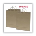 Cleaning Cloths & Wipes | Cosco 091566 12 in. x 6.5 in. x 17 in. Premium Shopping Bag - Brown (50/Box) image number 3