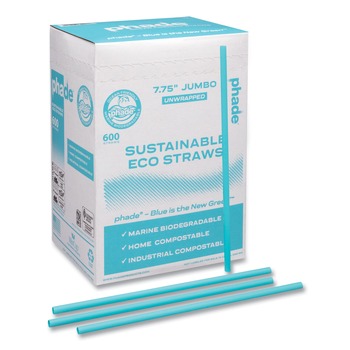  | phade 511203 7.75 in. Marine Biodegradable Straws - Ocean Blue (6000/Carton)