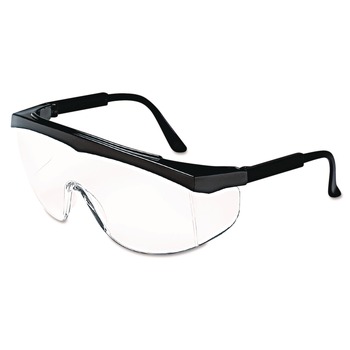 MCR Safety SS110 Stratos Safety Glasses - Black Frame Clear Lens (12/Box)