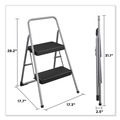 Step Stools & Ladders | Cosco 11135CLGG1 28.13 in. Working Height 200 lbs. Capacity 2-Step Folding Steel Step Stool - Cool Gray image number 3