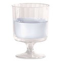 Cups | WNA WNA CCW5240 5 oz. Fluted Classic Crystal Plastic Wine Glasses on Pedestals - Clear (10/Pack, 24 Packs/Carton) image number 3
