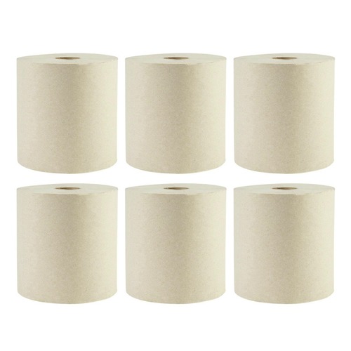 Perforated Roll & Hand Towels | Boardwalk WPBWK32GREEN 8 in. x 800 ft. 1-Ply Green Xtra Roll Towels - Natural (6/Carton) image number 0