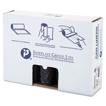 PRODUCTS | Inteplast Group WSLW3858SHK Low-Density 60 Gallon 38 in. x 58 in. Commercial Can Liners - Black (100/Carton)