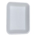 Food Containers & Lids | GEN 3PWH 8.7 in. x 6.6 in. x 1.1 in. #3P Meat Trays - White (400/Carton) image number 0