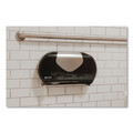 Toilet Tissue Dispensers | San Jamar R4070BKSS 9 in. Roll 20.07 in. x 5.88 in. x 11.9 in. Twin Jumbo Bath Summit Tissue Dispenser - Black/Faux Stainless Steel image number 8
