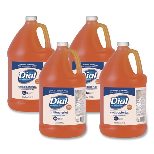 Hand Soaps | Dial Professional 88047 1 gal. Gold Antibacterial Liquid Hand Soap (4/Carton) image number 0