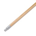 Handles & Braces | Boardwalk BWK136 0.94 in. x 60 in. Metal Tip Threaded Hardwood Broom Handle - Natural image number 1