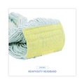 Mop Heads | Boardwalk BWK1200LCT EcoMop Recycled Fiber Looped-End Mop Heads - Large, Green (12/Carton) image number 7