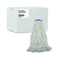Mop Heads | Boardwalk BWK824R 24 oz. Lie-Flat Rayon Fiber Mop Head - White (12/Carton) image number 0