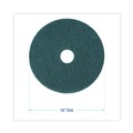 Floor Pads-Stripping | Boardwalk BWK4018GRE 18 in. Diameter Heavy-Duty Scrubbing Floor Pads - Green (5/Carton) image number 3