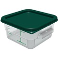 Food Storage Containers & Lids | Carlisle 1197008 7.31 in. x 7.31 in. x 0.63 in. Squares Food Storage Container Lid - Forest Green image number 3