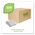 Food Containers & Lids | Eco-Products EP-HC91NFA Vanguard 9 in. x 9 in. x 3 in. 1-Compartment Renewable and Compostable Sugarcane Clamshells - White (200/Carton) image number 4