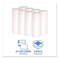 Low-Density Trash Bags | Boardwalk H6036HWKR01 30 Gallon 0.6 mil 30 in. x 36 in. Perforated Roll Low-Density Waste Can Liners - White (25 Bags/Roll, 8 Rolls/Carton) image number 4