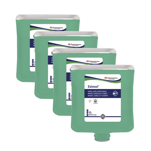 Personal Shampoos, Conditioners, & Body Washes | SC Johnson HAB2LT 2 L Estesol Hand, Hair and Body Cleaner Manual Cartridge - Rainforest Scent (4/Carton) image number 0