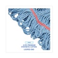 Mop Heads | Boardwalk BWK503BLNB 1 in. Super Loop Cotton/Synthetic Fiber Wet Mop Head - Large, Blue (12/Carton) image number 6