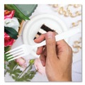 Disposable Forks | SOLO HSWFX-0007 Impress Heavyweight Full-Length Polystyrene Fork - White (100/Box, 10 Boxes/Carton) image number 4