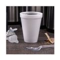 Cups | Dart 12J12 12 oz. Foam Drink Cups - White (25/Pack) image number 3